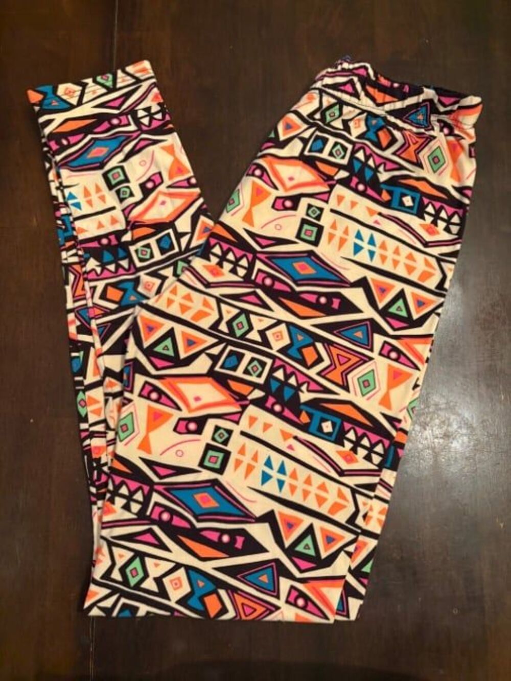 Agnes & Dora leggings size S/M Aztec geometric stretchy high waisted black blue